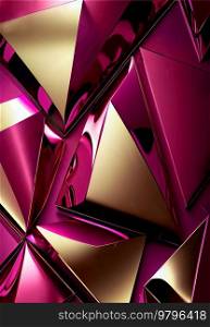 Colorful geometric abstract background, gold and magenta shades of color. Colorful vintage organic bacground