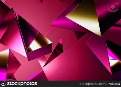 Colorful geometric abstract background, gold and trending magenta shades of color. Colorful vintage organic bacground