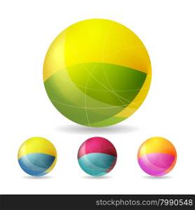 Colorful geometric balls. Colorful geometric abstract balls design