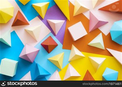 colorful geometric paper object pack. High resolution photo. colorful geometric paper object pack. High quality photo