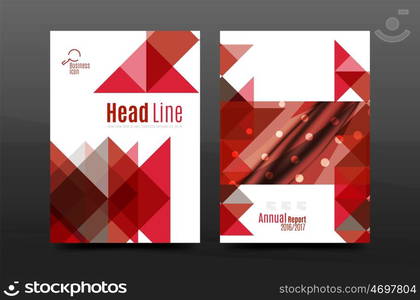 Colorful geometry design annual report a4 cover brochure template layout, magazine, flyer or leaflet booklet. Modern minimal triangle pattern. illustration