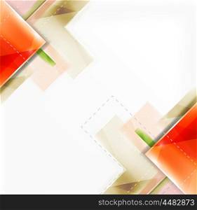 Colorful glossy arrow shapes. Abstract background. web brochure, internet flyer, wallpaper or cover poster design. Geometric style, colorful realistic glossy arrow shapes with copyspace. Directional idea banner