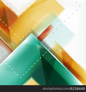 Colorful glossy arrow shapes. Abstract background. web brochure, internet flyer, wallpaper or cover poster design. Geometric style, colorful realistic glossy arrow shapes with copyspace. Directional idea banner