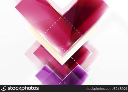 Colorful glossy arrow shapes. Abstract background. web brochure, internet flyer, wallpaper or cover poster design. Geometric style, colorful realistic glossy arrow shapes with copyspace. Directional idea banner