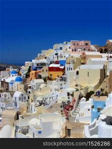 Colorful Greek village of Oia, Santorini, Greece. Colorful Greek village