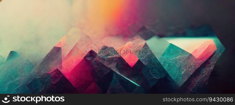 Colorful grunge luminous stones abstract chromatic background. Generative AI design. Colorful grunge luminous stones abstract chromatic background. Generative AI