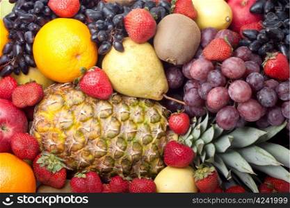 Colorful healthy fresh fruit. Shot in a studio