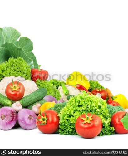 Colorful healthy fresh fruits and vegetables. Shot in a studio