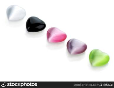 Colorful heart gems assortment