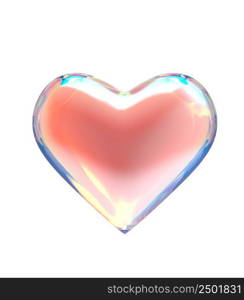 Colorful Heart icon isolated on white background. 3D illustration.