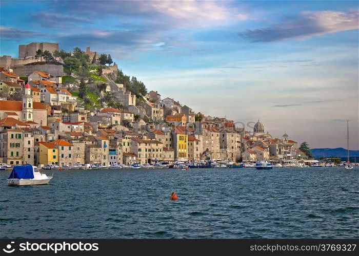 Colorful historic town of Sibenik on Adriatic sea, Dalmatia, Croatia