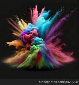 Colorful Holi colors background. Illustration Generative AI