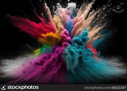 Colorful Holi colors background. Illustration Generative AI
