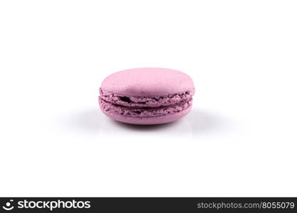 Colorful homemade chocolate macaroon on a white background