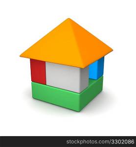 Colorful house built of blocks