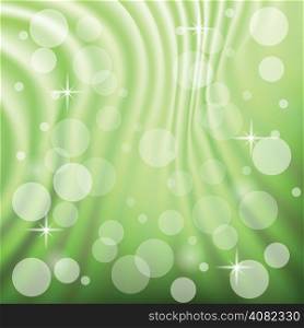 colorful illustration with abstract green wave background