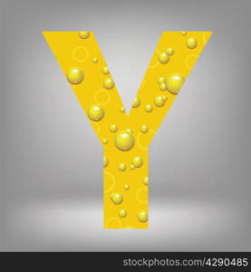 colorful illustration with beer letter Y on a grey background