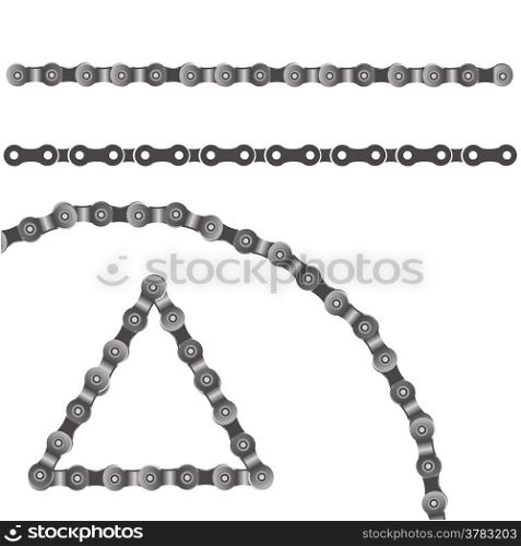 colorful illustration with bicycle chain on a white background for your design