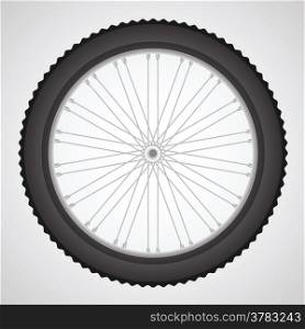 colorful illustration with bike wheell on a gray background for your design