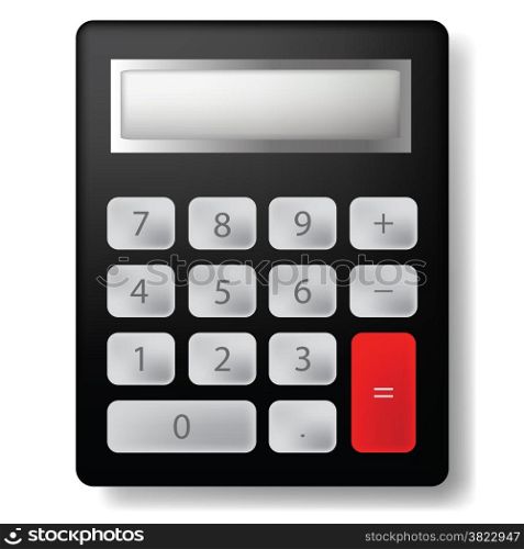 colorful illustration with calculator on white background