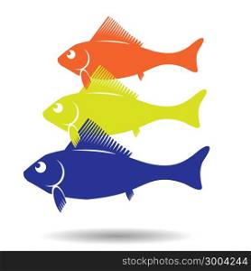 colorful illustration with fish symbol for your design