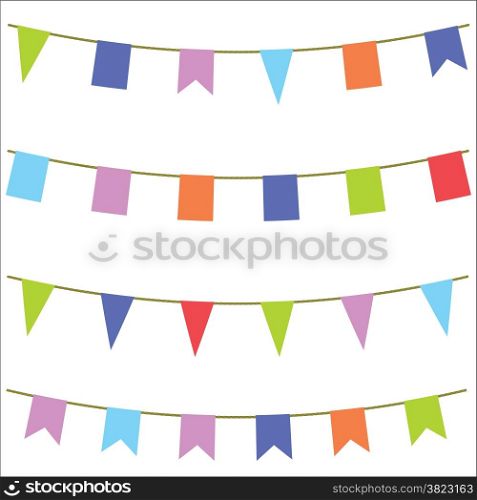 colorful illustration with flags on white background