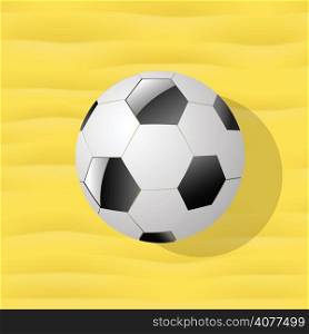 colorful illustration with football on abstract yellow background for your design