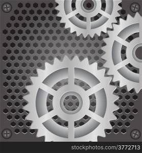 colorful illustration with gears background for your design