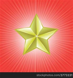 colorful illustration with gold star on a red background for your design