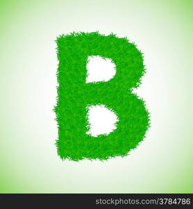 colorful illustration with grass letter on a green background for your design