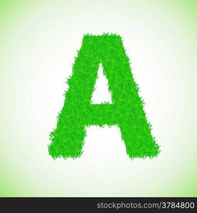 colorful illustration with grass letter on a green background for your design