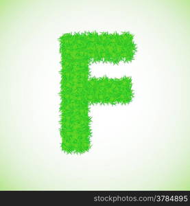 colorful illustration with grass letter on a green background for your design