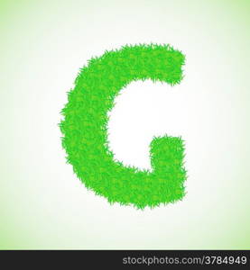 colorful illustration with grass letter on a green background for your design