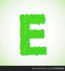 colorful illustration with grass letter on a green background for your design