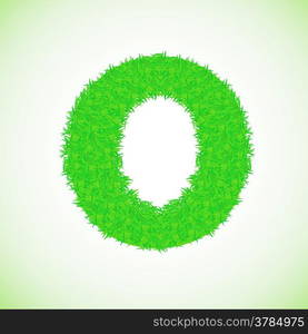 colorful illustration with grass letter on a green background for your design