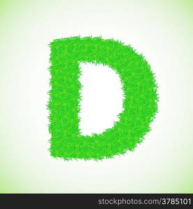 colorful illustration with grass letter on a green background for your design