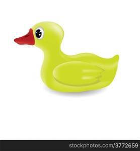 colorful illustration with little duck on white background for your design