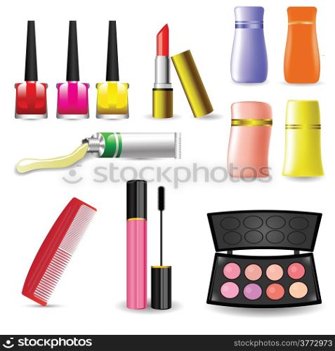 colorful illustration with Makeup Cosmetic Product for your design