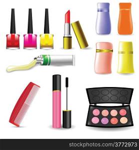 colorful illustration with Makeup Cosmetic Product for your design