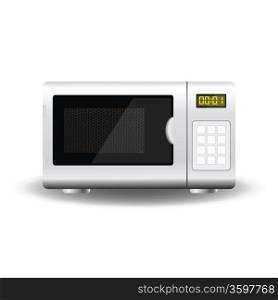 colorful illustration with microwave for your design