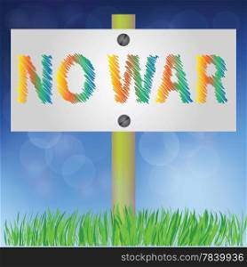 colorful illustration with no war sign for your design