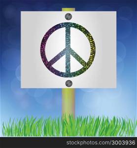 colorful illustration with peace sign for your design