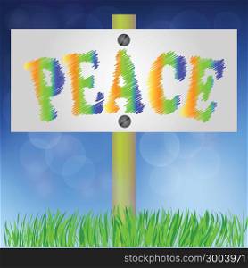 colorful illustration with pease sign for your design
