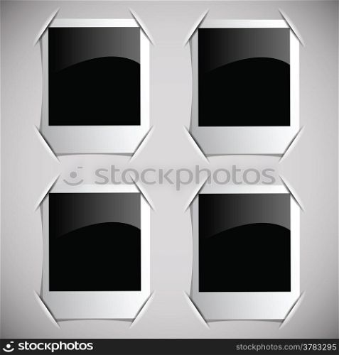 colorful illustration with photo frames on a gray background for your design