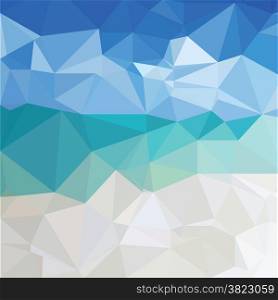 colorful illustration with polygonal ice background