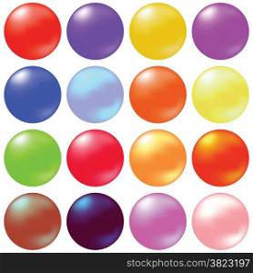 colorful illustration with set of balls on white background