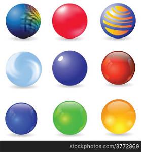 colorful illustration with set of spheres for your design