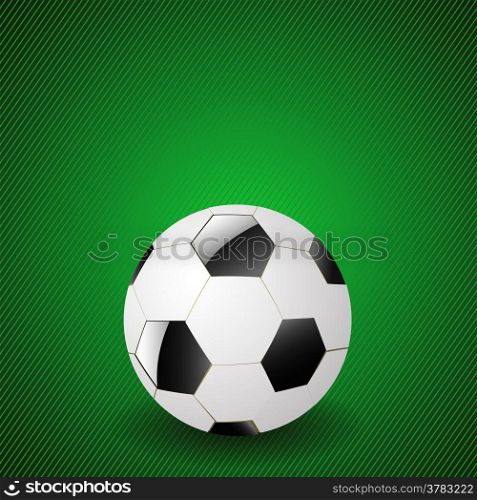 colorful illustration with soccer ball on a green background for your design