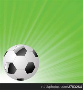 colorful illustration with soccer ball on a green wave background for your design