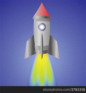 colorful illustration with spaceship for your design